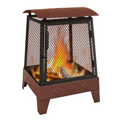 Haywood Diamond Embossed Fire Pit - Fire Pits