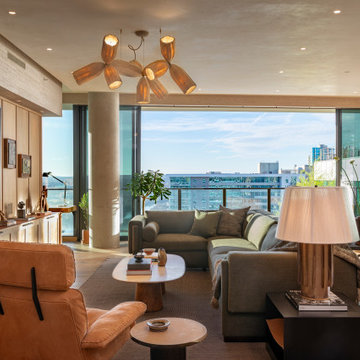 Proper Vibes Penthouse Living with Sawyer Mason Floors and De Sede Lounge