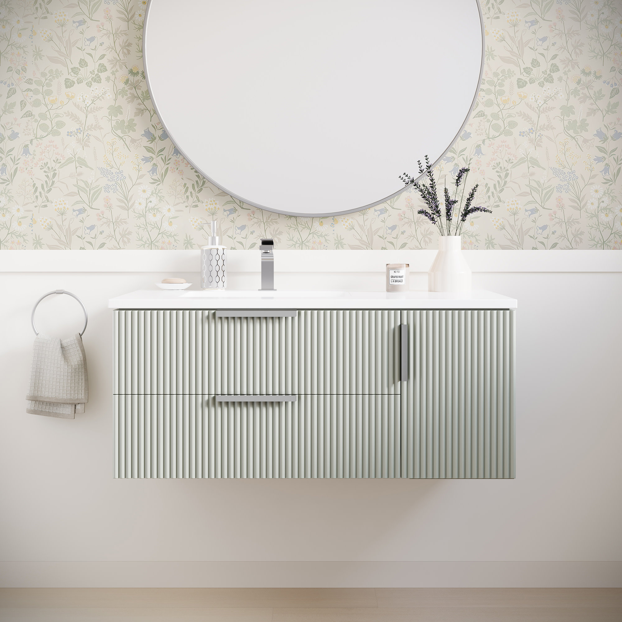 Fresca FCB4336-UNS-L Camille 36" Single Wall Mounted Vanity