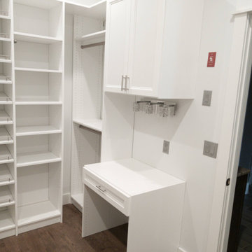 Master Bedroom Closet with a make up station, in Sugar Loaf, NY
