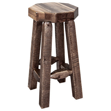 Homestead Collection Backless Barstool, Stain and Clear Lacquer Finish