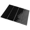 Metro Brick Stacked Glossy Black Porcelain Floor and Wall Tile