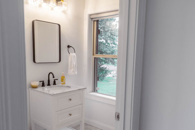 Powder room - modern powder room idea in Other