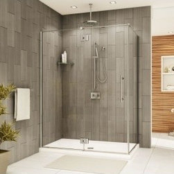Fleurco Platinum In-Line 57"- 58" Door and Panel with Return Panel- Glass to Gla - Bath Products