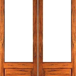 Rustic-1-lite-P/B Interior Solid Wood 1 Panel IG Glass Double Door - Interior Doors