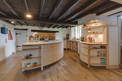 Inspiration for a contemporary open plan kitchen in Other with an island.