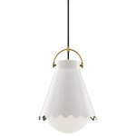 Mitzi - Mitzi Lauryn 1-LT Large Pendant H351701L-AGB/WH - Aged Brass & White - This 1-LT Large Pendant from Mitzi has a finish of Aged Brass & White and fits in well with any Modern, Simplicity style decor.