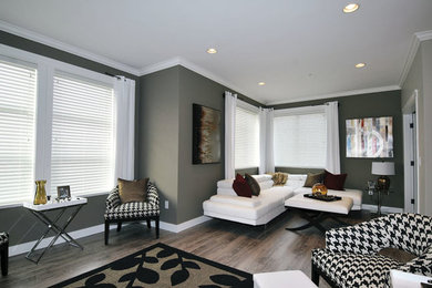 Photo of a contemporary family room in Vancouver.