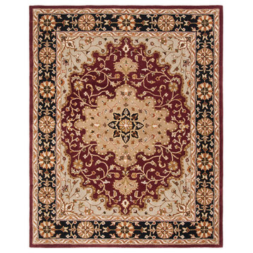Safavieh Heritage Collection HG760 Rug, Red/Black, 9'6" X 13'6"