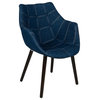 Leisuremod Milburn Tufted Denim Lounge Chair Ma23Dbu