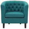 Zoey Teal Upholstered Fabric Armchair