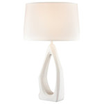 Elk Home - Elk Home H0019-8001 Galeria - 1 Light Table Lamp - The Galeria table lamp brings contemporary sculptuGaleria 1 Light Tabl Dry White Oval Hardb *UL Approved: YES Energy Star Qualified: n/a ADA Certified: n/a  *Number of Lights: 1-*Wattage:150w A21 3-Way bulb(s) *Bulb Included:No *Bulb Type:A21 3-Way *Finish Type:Dry White
