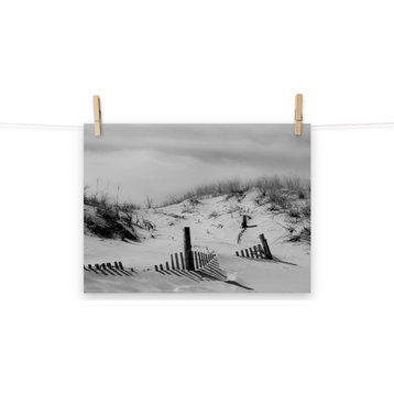 Buried Fences Landscape Photo, Black & White Unframed Wall Art Print, 12" X 16"