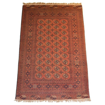 Tribal Afghan Bokhara Oriental Rug, 3'8x5'10