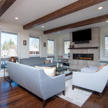 Open Concept Kitchen-Living-Dining Remodel with Mudroom, Powder, Garage Laundry