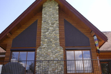 Log Home with Screens