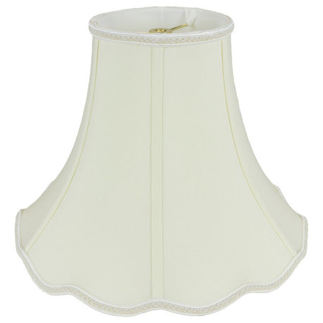 Shantung Bell Round Top and Scallop Bottom, Spider and Piping, Eggshell, 16