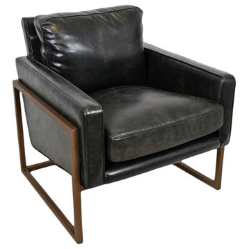 Piper Bronze & Leather Club Chair