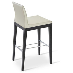 Contemporary Bar Stools And Counter Stools Polo Counter Wood Stools, Bone Bonded Leather