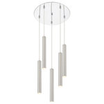 Z-Lite - Forest 5-Light Billiard, Chrome With 12" Stain Nickel Shade - Perfect for a sleek bathroom this five-light pendant light features a windchime-inspired silhouette. Clean and elongated the smooth lines of the silhouette boast a radiant brushed nickel finish.&nbsp