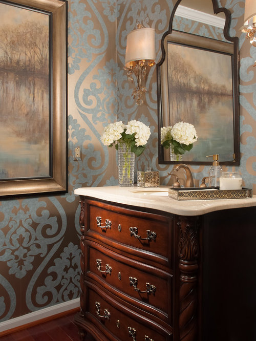 Wallpaper Powder Room Houzz