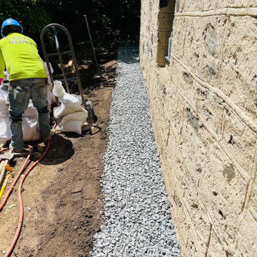 Curb/Exterior Wall Stucco/ParaPro Flashing/Garage slab replacement/Drainage