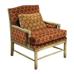 Rust Velvet Quatrefoil Accent Chair - Armchairs And Accent Chairs