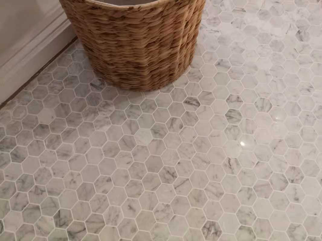 Carrara White Venato Marble 3" Hexagon Mosaic Wall Floor Tile Polished, 1 sheet