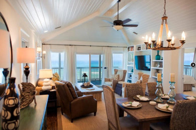 Beach style living room photo in Miami