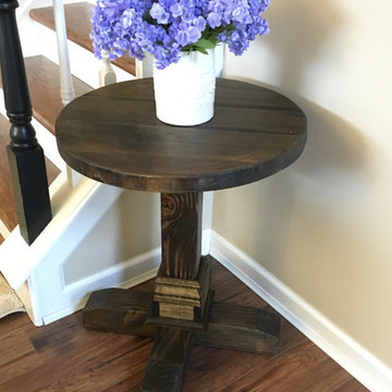 Rustic Round End Table