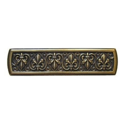 Inviting Home Inc. - Fleur-de-Lis Pull, Antique-Style Brass - Cabinet And Drawer Handle Pulls
