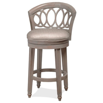 Bowery Hill Wood Swivel Counter Height Stool Antique Graywash