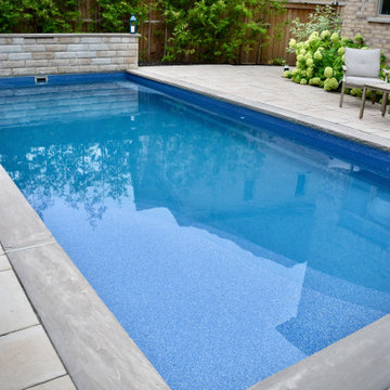 Aurora Fiberglass Pool Custom Composite Deck and Landscaping