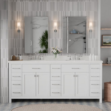 Caroline Parkway 78'' White Bathroom Vanity