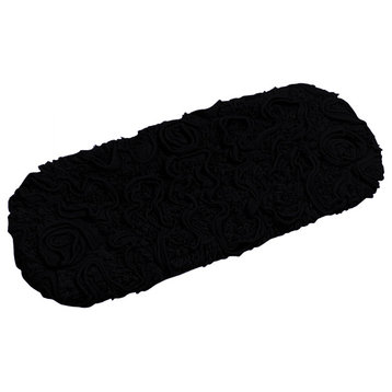 Bellflower Collection Cotton Machine Washable Tank Cover 10"x22", Black