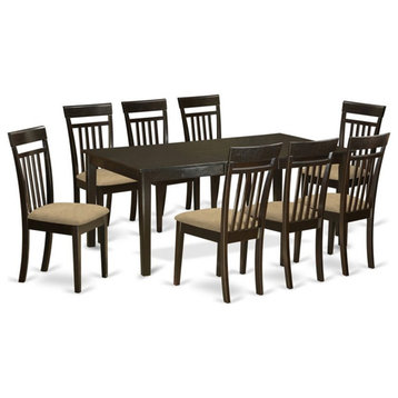 Atlin Designs 9-piece Wood Dining Table Set in Cappuccino