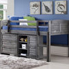 Loft Bed with Cabinet and Chest in Antique Gray