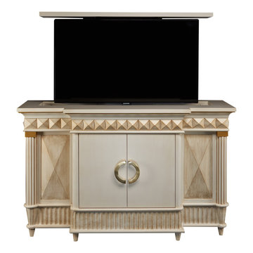 Twin custom pieces. One is a TV lift Cabinet and other normal buffet