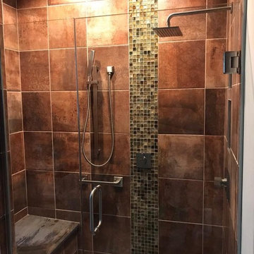 Masculine Bathroom in Metals and Rust