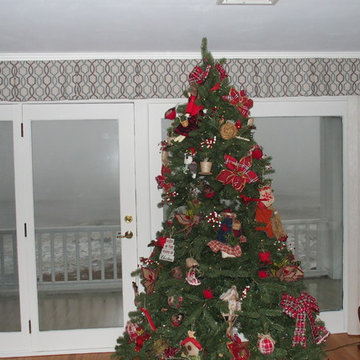 Box Pleat Valances on large windows by the water