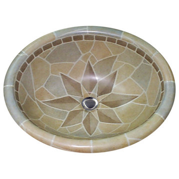 Hand Painted Sink "STONE STAR" Donna Drop-In Sink
