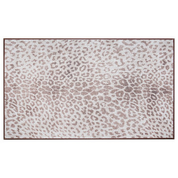 My Magic Carpet Miya Leopard Brown Washable Rug 3x5