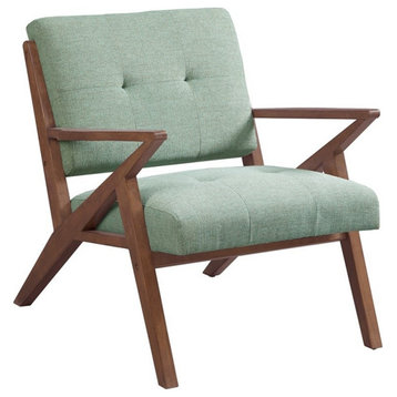 INK+IVY Modern Mid-Century Wood Lounge Chair, Seafoam Green