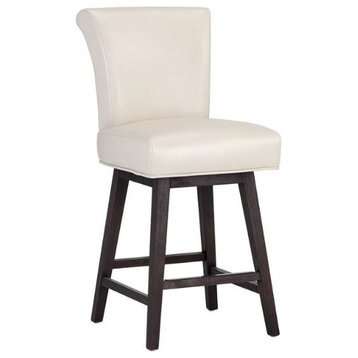 Roll Back Swivel Stool, Ivory, Counter Seat