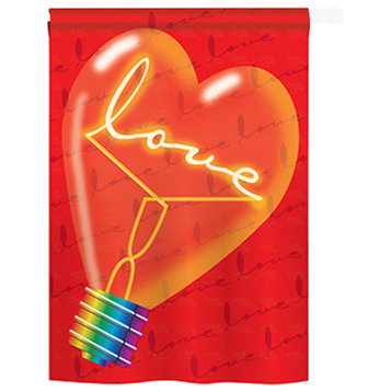Valentines Love Light Bulb 2-Sided Vertical Impression House Flag