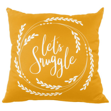 Let's Snuggle Decorative Pillow, Mustard