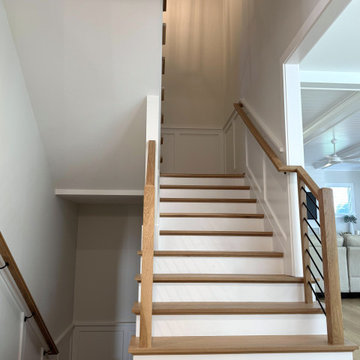 Project #140 | White Oak Staircase with Horizontal Bar Rail
