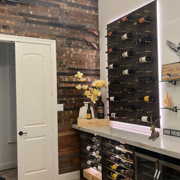 Custom Wooden Wine Storage and Tasting Room