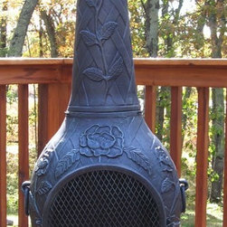 The Blue Rooster Rose Chiminea Outdoor Fireplace - Chimineas