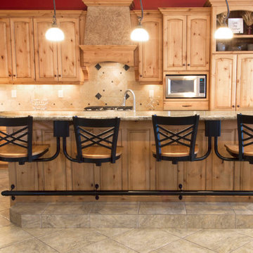 Kitchen Snack Bar Seating-METAL WITH WOOD SEATS
